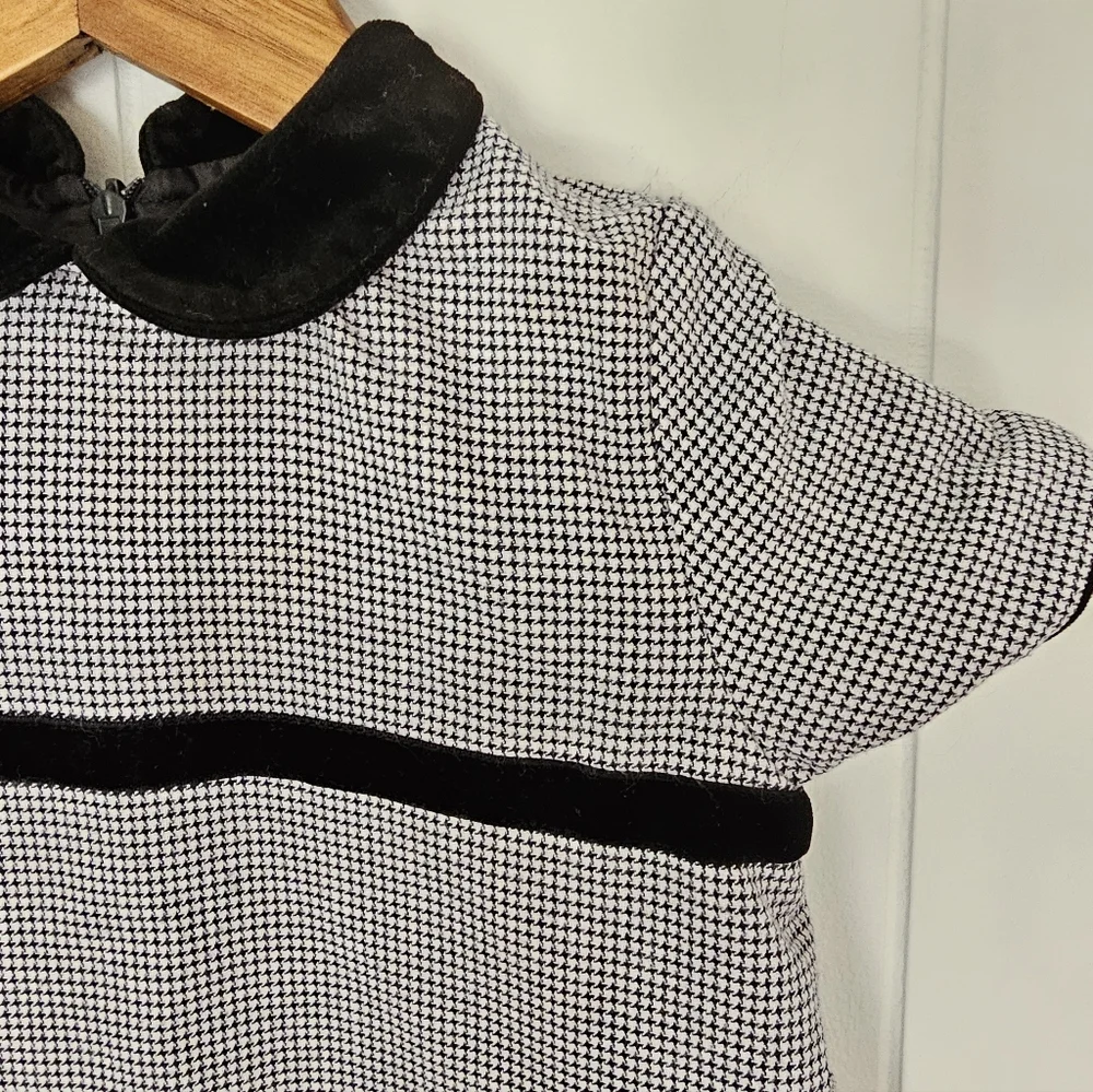 Vintage LULI & ME Houndstooth Peter Pan Collar Drop Waist Toddler Dress